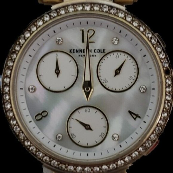 Kenneth Cole Ladies KC50735008 Multi Function Crystal Accented Watch w/ MOP Dial - Picture 2 of 4